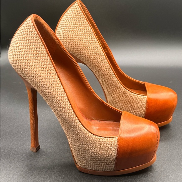 Saint Laurent Cloth heels 38 Used Brown, Cloth - Picture 11 of 16